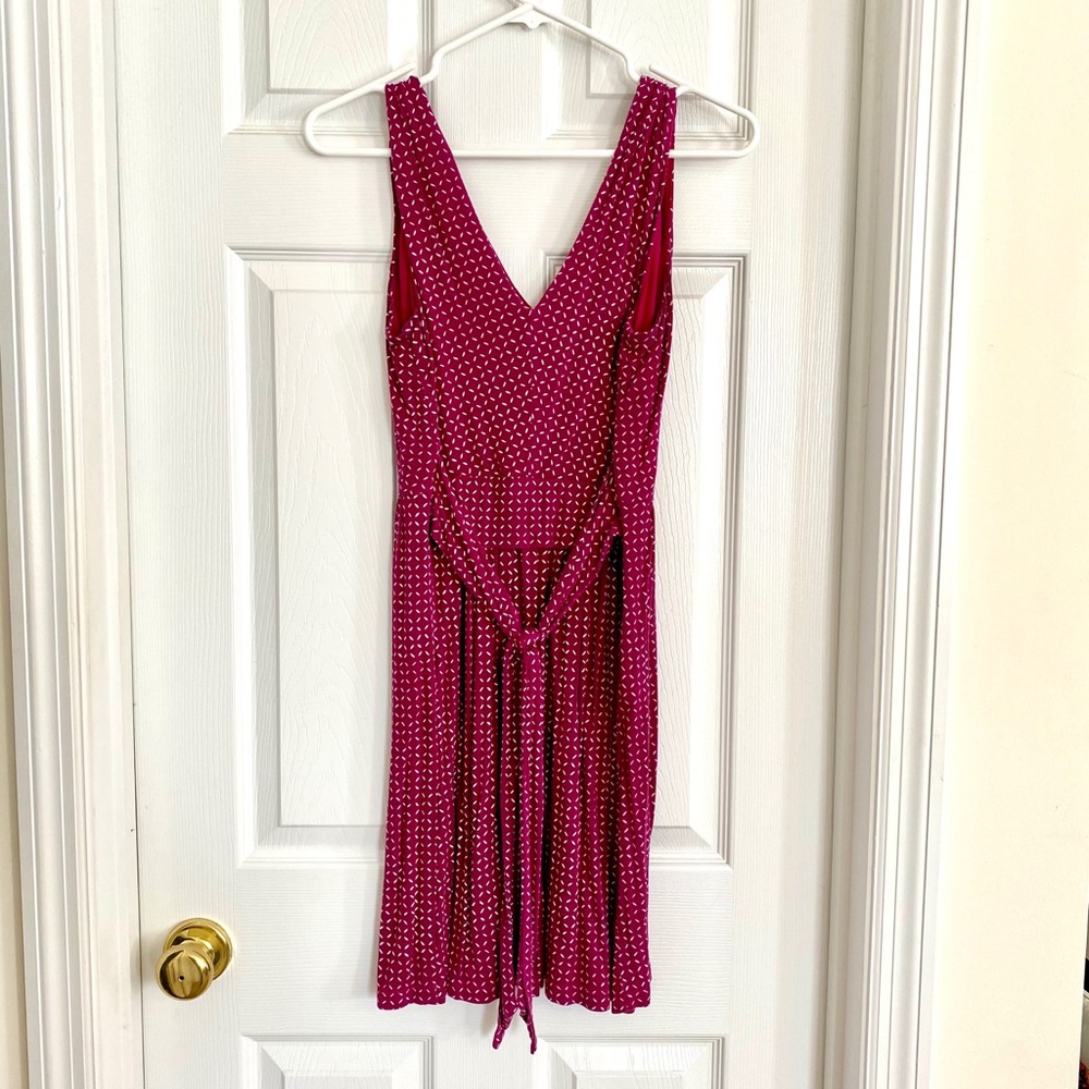 Loft Petite V-Neck Tie Back Dress